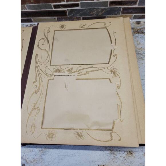 Antique Photograph Album, Celluloid Victorian, Cottage Scene, Wire Metal Holder - Picture 7 of 10